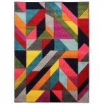 Spectrum Jigsaw Rug Grey, Green, Pink, Red, Yellow and Orange