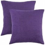 Pack of 2 Chenille Cushion Covers Grape (Purple)