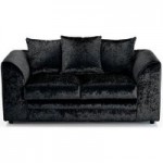 Michigan Velvet 2 Seater Sofa Black