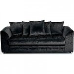 Michigan Velvet 3 Seater Sofa Black
