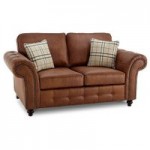 Oakland Faux Leather 2 Seater Sofa Brown