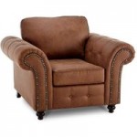 Oakland Faux Leather Armchair Brown