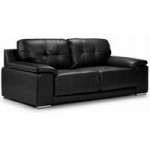 Dexter 3 Seater Leather Sofa Black