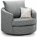 Estelle Fabric Swivel Armchair Grey