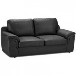 Vita 3 Seater Leather Sofa Bed Black