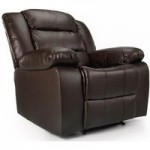 Whitfield Leather Reclining Armchair Brown