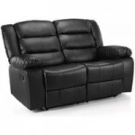 Whitfield 2 Seater Leather Reclining Sofa Black