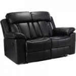 Cranbrook 2 Seater Leather Reclining Sofa Black