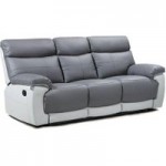 Duo Lexi 3 Seater Leather Recliner Sofa Grey