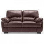 Lisbon 2 Seater Leather Sofa Brown