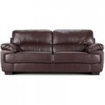 Lisbon 3 Seater Leather Sofa Brown