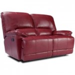 Pippa 2 Seater Leather Reclining Sofa Red