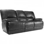 Pippa 3 Seater Leather Reclining Sofa Black