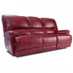 Pippa 3 Seater Leather Reclining Sofa Red