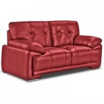 Plaza 2 Seater Faux Leather Sofa Red