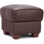 Roma Leather Footstool Brown