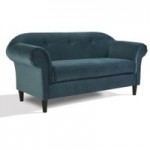 Regent 2 Seater Velvet Sofa Blue