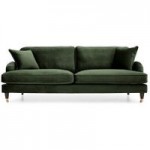 Rupert 3 Seater Velvet Sofa Green