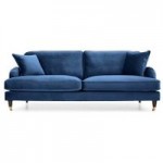 Rupert 3 Seater Velvet Sofa Blue