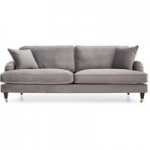 Rupert 3 Seater Velvet Sofa Grey