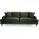 Rupert 4 Seater Velvet Sofa Green