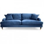 Rupert 4 Seater Velvet Sofa Blue