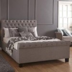 Layla Fabric Ottoman Bed Frame Silver