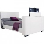 Newark White Faux Leather TV Bed White