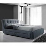 Artisan Fabric Bed with 4 Drawers Grey