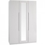 Legato Light Grey 3 Door Mirrored Wardrobe Cream