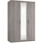 Minnesota Grey Oak 3 Door Mirrored Wardrobe Grey