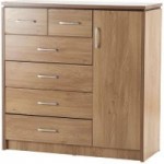 Charles 1 Door 6 Drawer Chest Natural