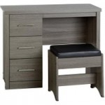 Lennon Black 3 Drawer Dressing Table Set Black