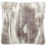 Marble Faux Fur Silver Cushion Charcoal