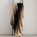 Ombre Faux Fur 150cm x 200cm Throw Brown