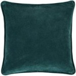 Clara Cotton Velvet 43cm x 43cm Cushion Emerald (Green)