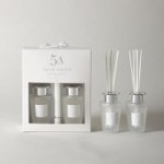 5A Fifth Avenue Set of 2 White Jasmine and Silk Reed Diffuser White