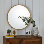 Circular Wooden Mirror Natural