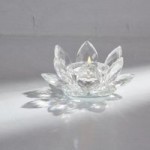Dorma Glass Lotus Tealight Holder Clear