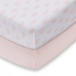 Pack of 2 Pink Heart 100% Cotton Jersey Cot Fitted Sheets Pink
