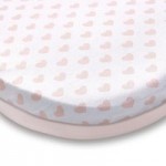Pack of 2 Pink Heart 100% Cotton Jersey Moses Basket Fitted Sheets Pink