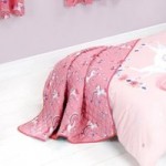 Unicorn Quilted Throw Pink