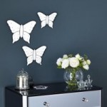 Three Butterfly Mirrors Silver