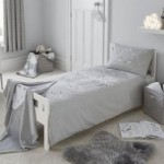 Floating Clouds Cot Bed Duvet and Pillowcase Set Grey
