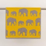Elephants Mustard Towel Mustard