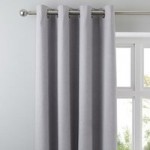 Tyla Silver Blackout Eyelet Curtains Silver