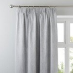Arden Silver Thermal Pencil Pleat Curtains Silver
