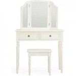 Lucy Cane Cream Dressing Table Set White