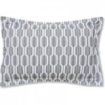 Bianca Cotton Geo 100% Cotton Oxford Grey Pillowcase Grey