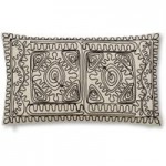Bianca Cotton Corded Embroidered Cushion Black